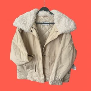 ASOS OVERSIZED puffer in cream size 6. Brand new with tags.